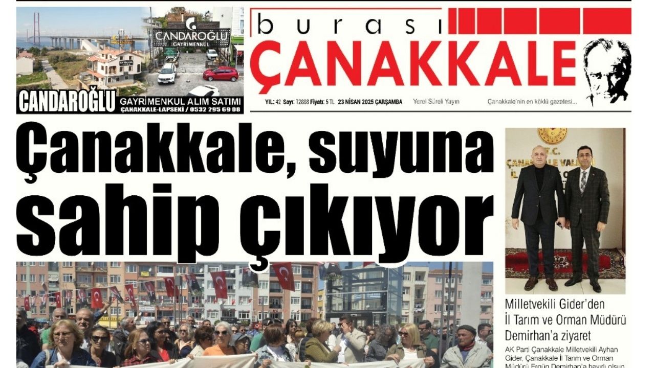 Burası Çanakkale Gazetesi 23 Nisan Çarşamba