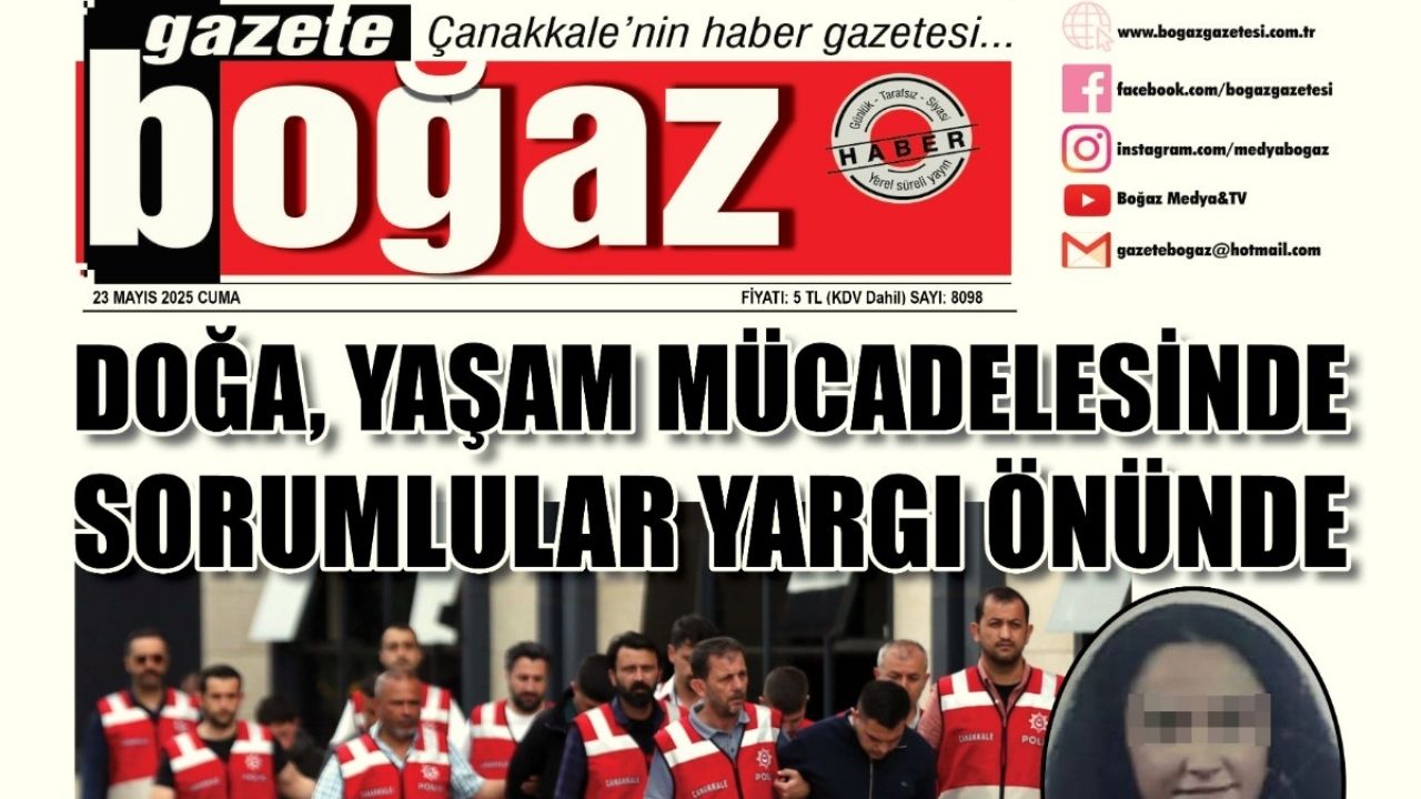 Çanakkale Boğaz Gazetesi 23 Mayıs Cuma