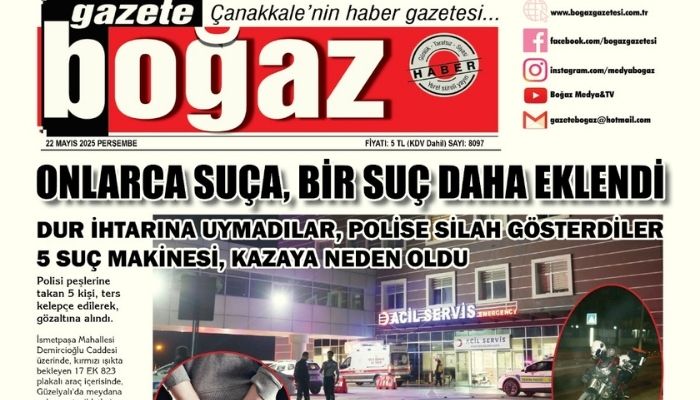Çanakkale Boğaz Gazetesi 22 Mayıs Perşembe