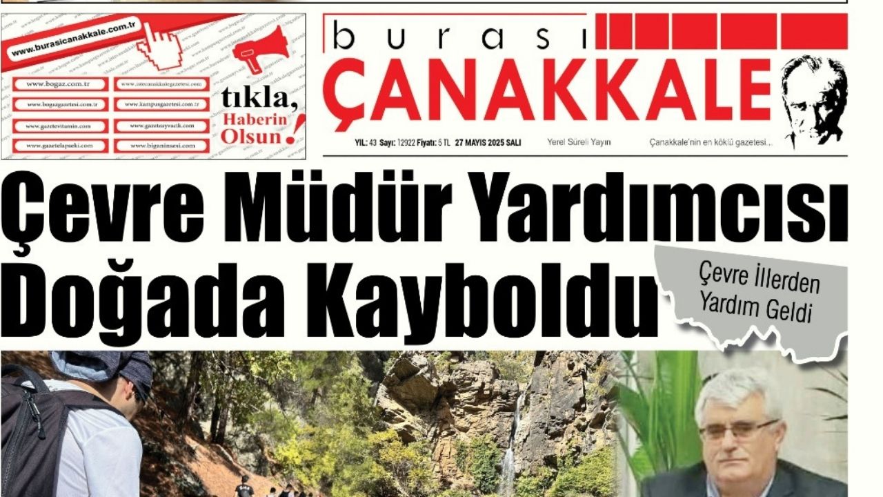 Burası Çanakkale Gazetesi 27 Mayıs Salı