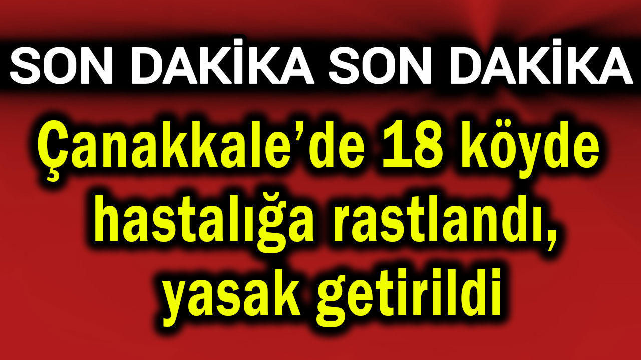 Çanakkale’de 18 köy hastalığa rastlandı, yasak getirildi