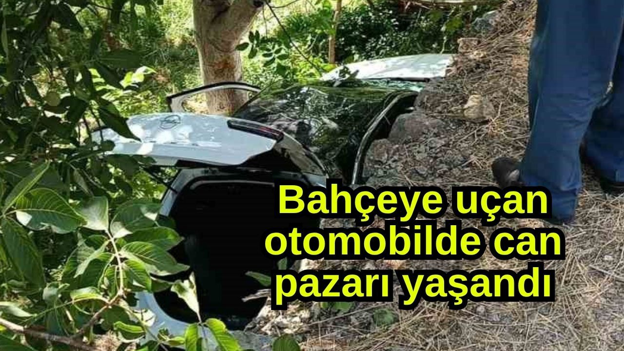 Bahçeye uçan otomobilde can pazarı yaşandı