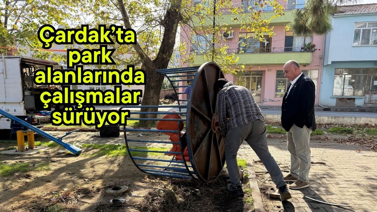 Çardak’ta park alanlarında çalışmalar sürüyor
