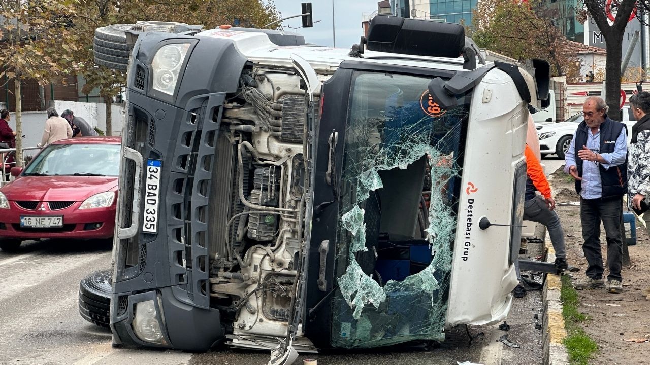 Beton mikseri devrildi: 1 yaralı