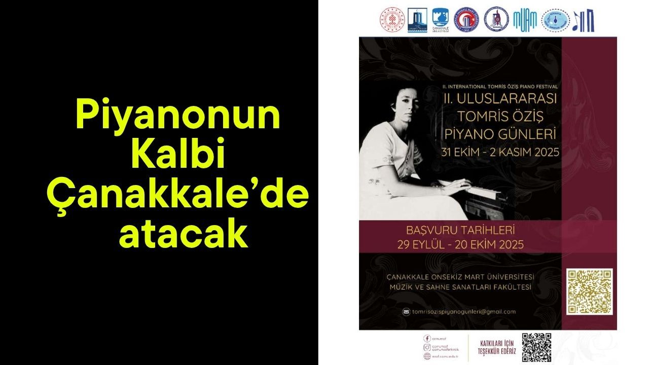 II. Uluslararası  Tomris Öziş  Piyano Günleri Çanakkale’de başlıyor!