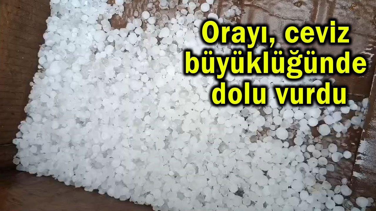 Ceviz büyüklüğünde dolu vurdu (Video)