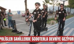 Polisler sahillerde scooterla devriye geziyor (VİDEO)