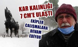 Çanakkale’de kar kalınlığı 7 santimetreye ulaştı (VİDEO)