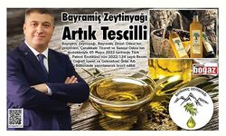 Bayramiç Zeytinyağı ‘Coğrafi İşaretli Ürünü’ Tescili aldı