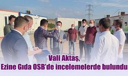 Vali Aktaş, Ezine Gıda OSB’de incelemelerde bulundu