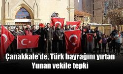Çanakkale'de, Türk bayrağını yırtan Yunan vekile tepki (VİDEO)