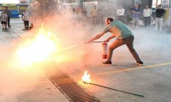  Biga'da personellere yangına ilk müdahale eğitimi verildi