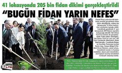 41 lokasyonda 205 bin fidan dikimi gerçekleştirildi 