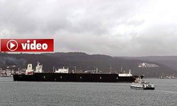 Tanker geçti, trafik tek yön çalıştı (VİDEO)