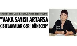 Çanakkale Tabip Odası Başkanı Dr. Güleda Erensoy uyardı; 'VAKA SAYISI ARTARSA KISITLAMALAR GERİ DÖNECEK'