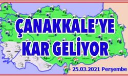 Çanakkale'ye kar geliyor