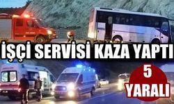 İşçi servisi kaza yaptı 5 yaralı!