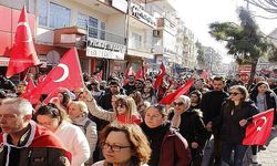 Çanakkale'de şehitler için bayrak yürüyüşü  (VİDEO)