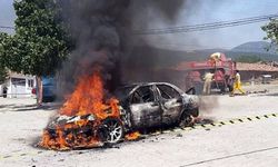 Ünlü rallici Burcu Çetinkaya Bucak’ın aracı yandı