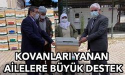 Yangında kovanları yanan ailelere büyük destek!