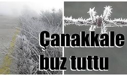 Çanakkale buz tuttu (VİDEO)