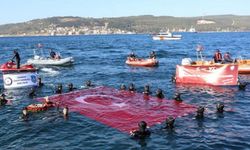 Cumhuriyet’in 100. Yılında Çanakkale’de 100 metre anı dalışı (VİDEO)