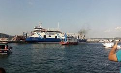 Çanakkale'de feribotta korkutan yangın (VİDEO)