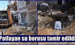 Patlayan su borusu tamir edildi