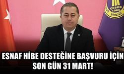 ESNAF HİBE DESTEĞİNE BAŞVURU İÇİN SON GÜN 31 MART!