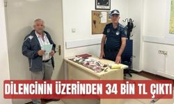 Dilencinin üzerinden 34 bin TL çıktı