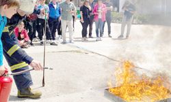 Çanakkale'de öğrencilere yangınla mücadele eğitimi