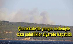 Çanakkale'de yangın nedeniyle bazı şehitlikler ziyarete kapatıldı (VİDEO)