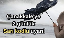 Çanakkale'ye 2 günlük sarı kodlu uyarı!