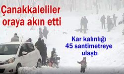 Çanakkale’de kar kalınlığı 45 santimetreye ulaştı (VİDEO)