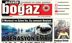 Çanakkale Boğaz Gazetesi 29 Ocak Çarşamba