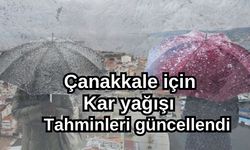 Çanakkale için kar yağışı tahminleri güncellendi