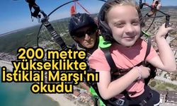 200 metre yükseklikte İstiklal Marşı'nı okudu (Video)