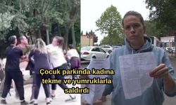 Çocuk parkında kadına tekme ve yumruklarla saldırdı