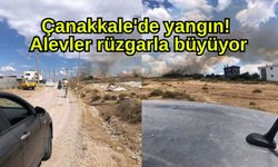 Çanakkale'de yangın! Alevler rüzgarla büyüyor