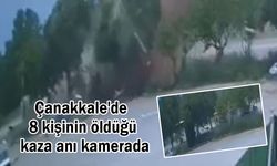 Çanakkale'de 8 kişinin öldüğü kaza anı kamerada (Tıkla izle)