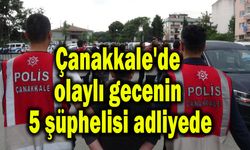 Çanakkale'de olaylı gecenin 5 şüphelisi adliyede