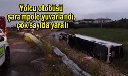 Yolcu otobüsü şarampole yuvarlandı, çok sayıda yaralı