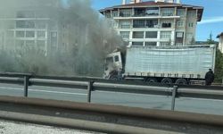 Tır alevlere teslim oldu