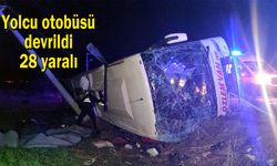 Yolcu otobüsü devrildi 28 yaralı (Video)