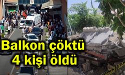 Balkon çöktü 4 kişi öldü (Video)