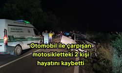 Otomobil ile çarpışan motosikletteki 2 kişi hayatını kaybetti (Video)