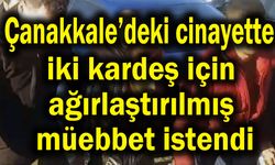 Çanakkale’de iki kardeş için ağırlaştırılmış müebbet istendi