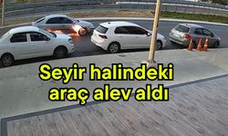 Seyir halindeki araç alev aldı