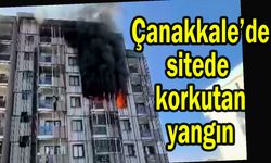 Çanakkale'deki sitede yangın çıktı (Tıkla izle)