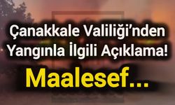 Çanakkale Valiliği’nden Yangınla İlgili Açıklama! Maalesef…